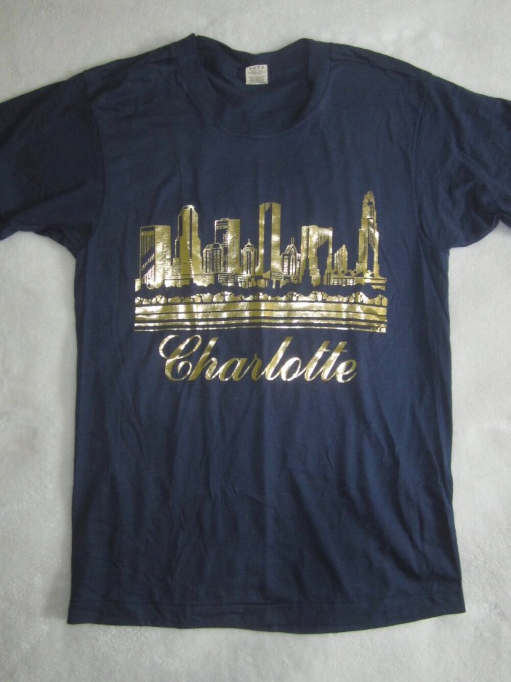 Vintage New SCREEN STARS Charlotte T-Shirt Marked JRT 1992 Navy Small
